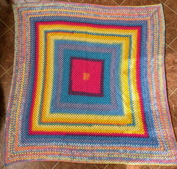 Finished lion blanket